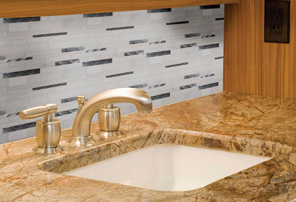 MSI Backsplash and Wall Tile Moderno Blanco Glass and Metal Tile 12" x 12"