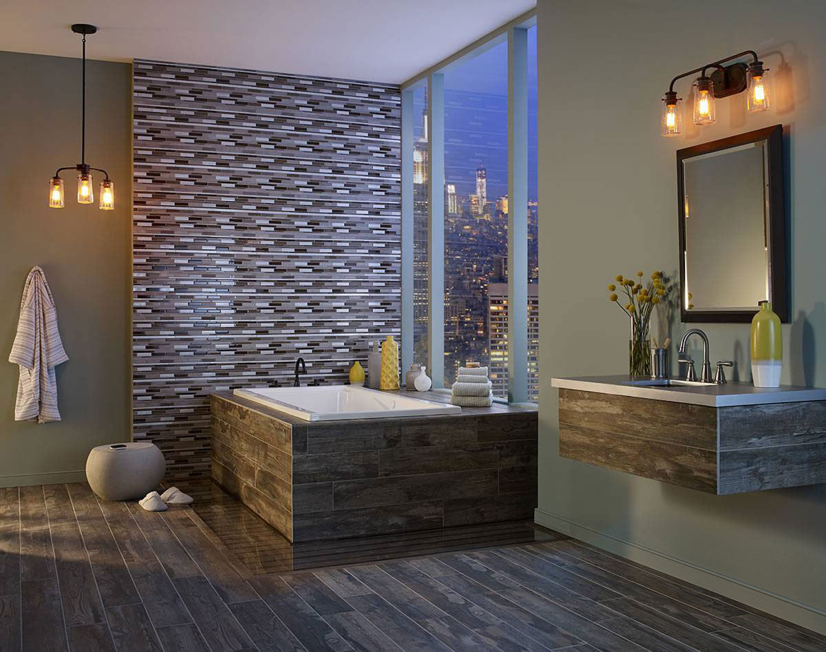 MSI Backsplash and Wall Tile Madison Avenue Glass and Metal Tile 12" x 12" 8mm