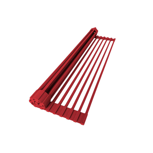 Stylish 20" Over the Sink Roll-up Drying Rack Red A-900RD