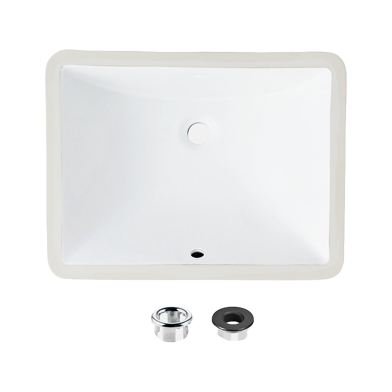 Stylish Chic 20.75" x 15.5" Rectangular Undermount Bathroom Sink with Overflow Polished Chrome P-200