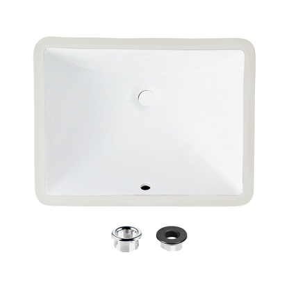 Stylish Chic 20.75" x 15.5" Rectangular Undermount Bathroom Sink with Overflow Polished Chrome P-200