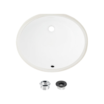 Stylish Cool 19.5" x 16" Oval Undermount Bathroom Sink with Overflow P-206