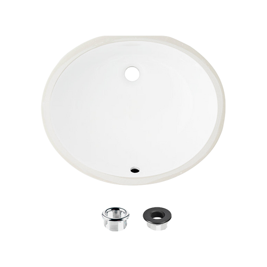 Stylish Cool 19.5" x 16" Oval Undermount Bathroom Sink with Overflow P-206