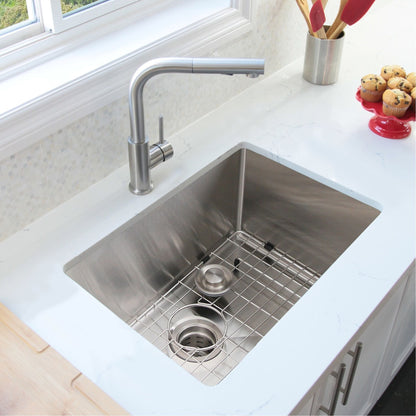 Stylish Zafiro 30" x 18" Single Bowl Undermount Stainless Steel Kitchen Sink S-311XG