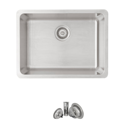 Stylish GARNET 23" Single Bowl Undermount and Drop-in Stainless Steel Kitchen Sink