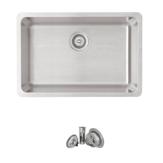 Stylish OLITE 27" Stainless Steel Single Bowl Undemount Kitchen Sink (S-406T)