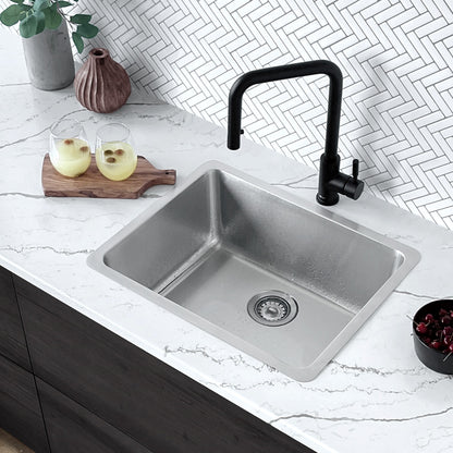 Stylish Palma 21"  Dual Mount Single Bowl Kitchen Sink (S-408T)