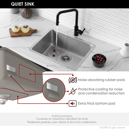 Stylish Palma 21"  Dual Mount Single Bowl Kitchen Sink (S-408T)