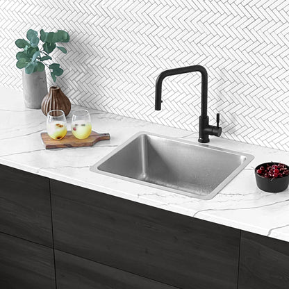 Stylish Palma 21"  Dual Mount Single Bowl Kitchen Sink (S-408T)