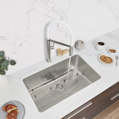 Stylish Malaga  30" Single Bowl Undermount and Drop-in Stainless Steel Kitchen Sink (S-411TG)