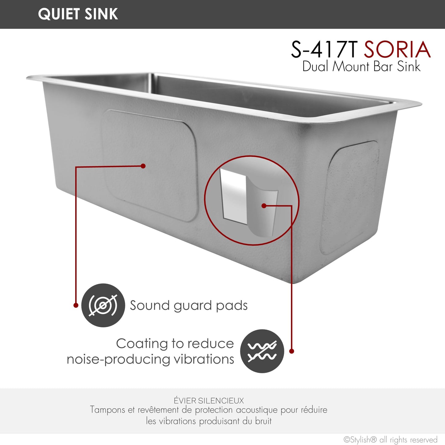 Stylish  9 inch Single Bowl Undermount and Drop-in Stainless Steel Kitchen Sink