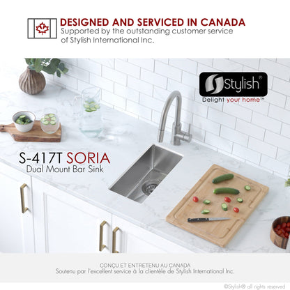 Stylish  9 inch Single Bowl Undermount and Drop-in Stainless Steel Kitchen Sink