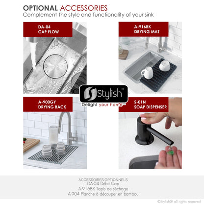 Stylish  9 inch Single Bowl Undermount and Drop-in Stainless Steel Kitchen Sink