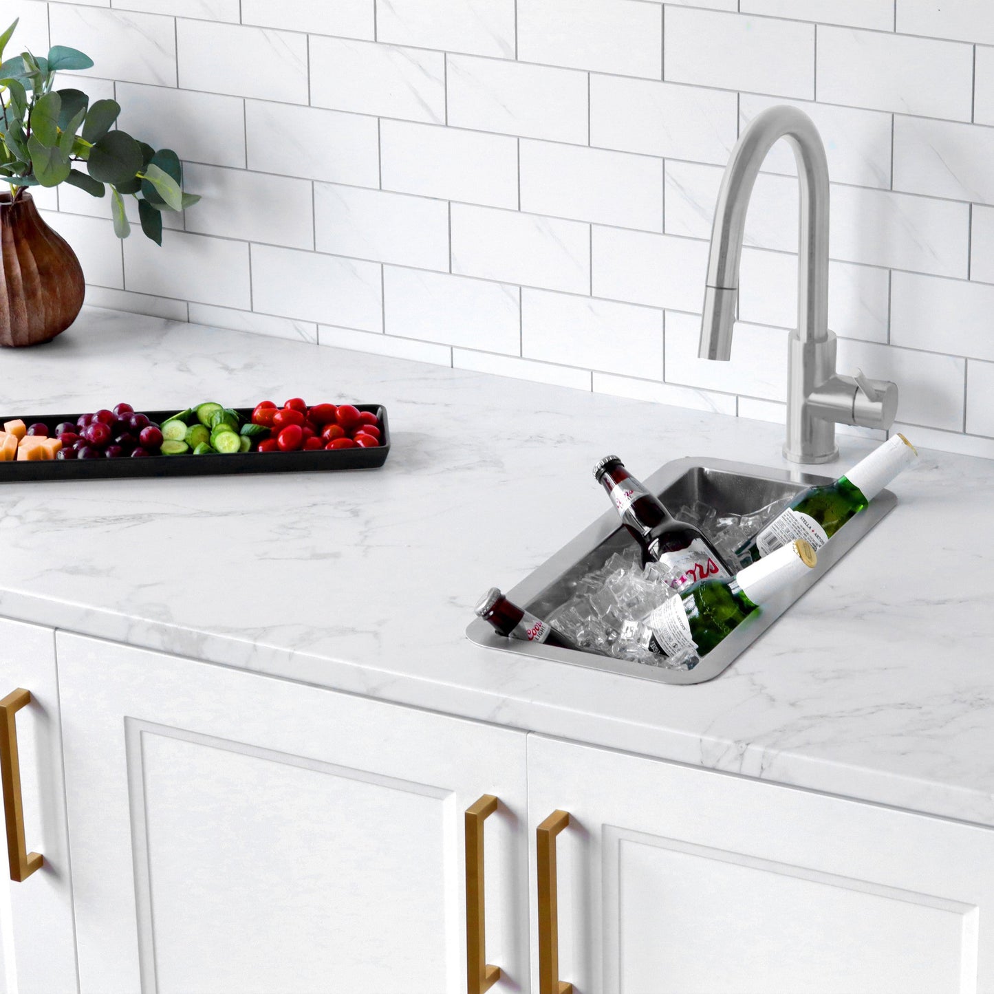 Stylish  9 inch Single Bowl Undermount and Drop-in Stainless Steel Kitchen Sink