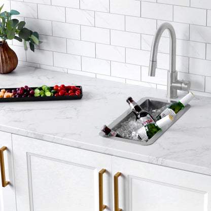 Stylish  9 inch Single Bowl Undermount and Drop-in Stainless Steel Kitchen Sink