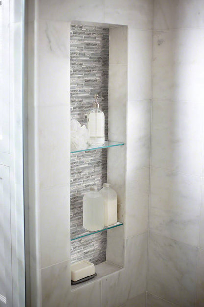 MSI Backsplash and Wall Tile Silver Canvas Interlocking Pattern Glass Tile 12" x 12" 8mm