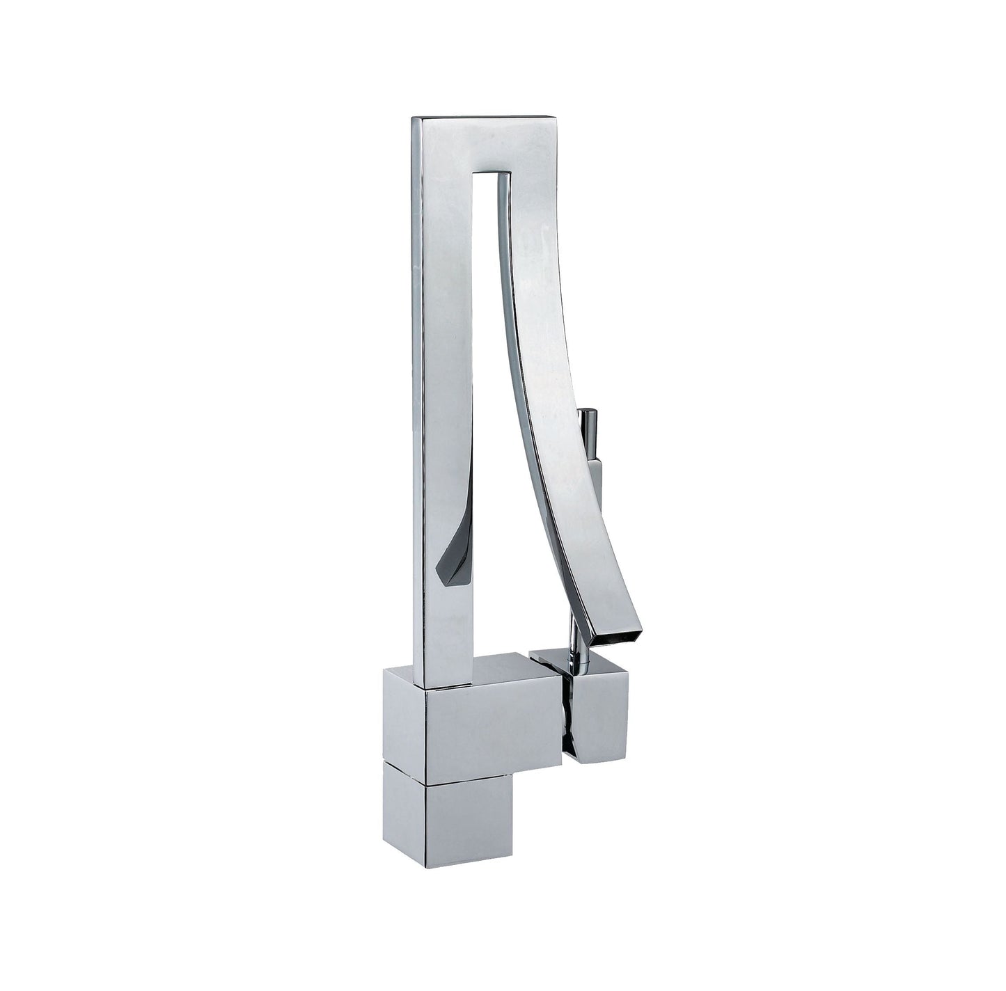 Stylish Gabriella Single Handle 14" Bathroom Faucet for Single Hole Brass Basin Mixer Tap, Polished Chrome Finish B-100C