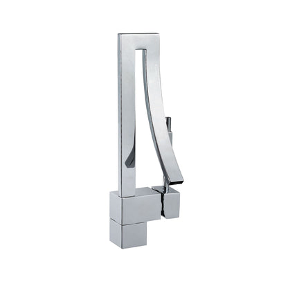 Stylish Gabriella Single Handle 14" Bathroom Faucet for Single Hole Brass Basin Mixer Tap, Polished Chrome Finish B-100C