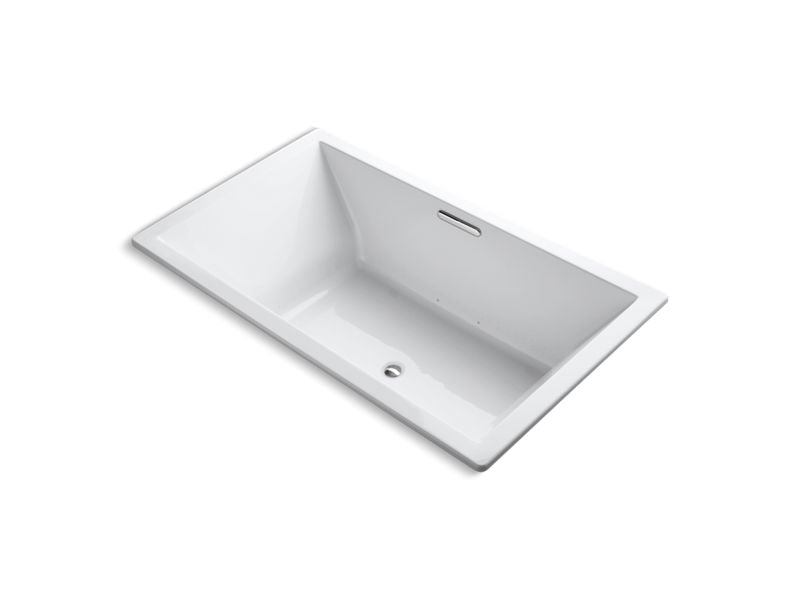 Kohler Underscore Rectangle 72" x 42" Heated BubbleMassage air bath with Bask, center drain  -White
