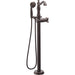 Delta CASSIDY Single Handle Floor Mount Tub Filler Trim with Hand Shower -Venetian Bronze (Valve Sold Separately)