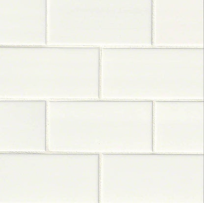 MSI White Glossy Subway Tile 3" x 6"
