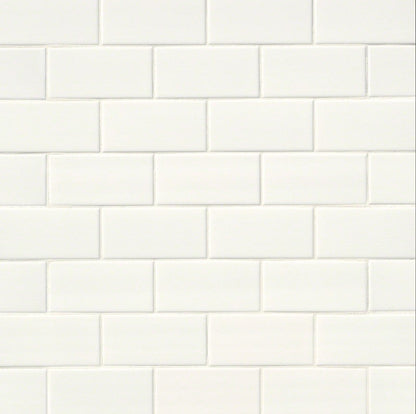 MSI White Glossy Subway Tile 3" x 6"