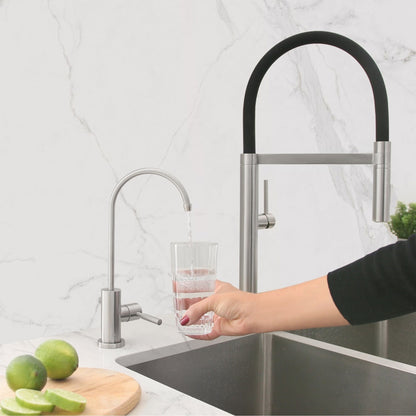 Stylish Lodi 11.25" Kitchen Drinking Water Tap Faucet, Stainless Steel Brushed Finish K-142S